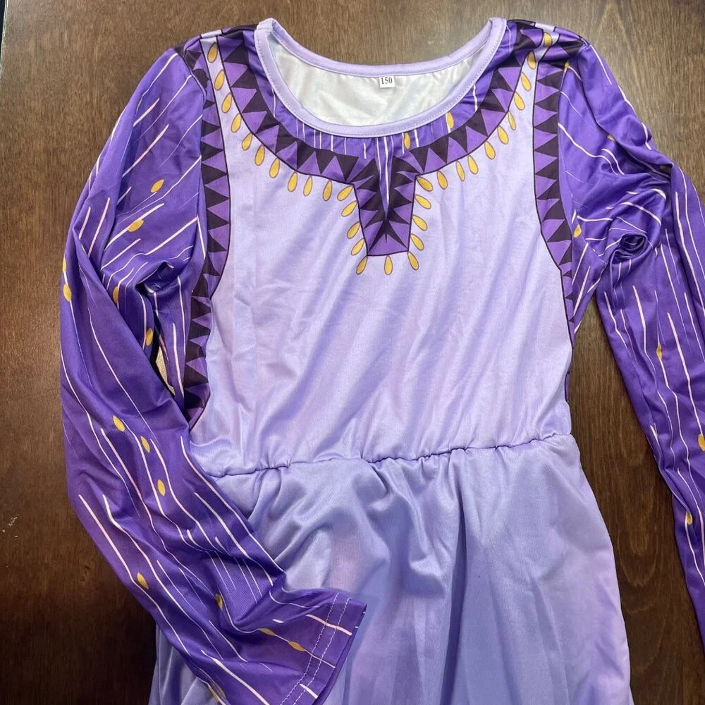 Asha Wish Costume Girls Size 9-10 Disney Princess Dress Up Halloween Cosplay NEW